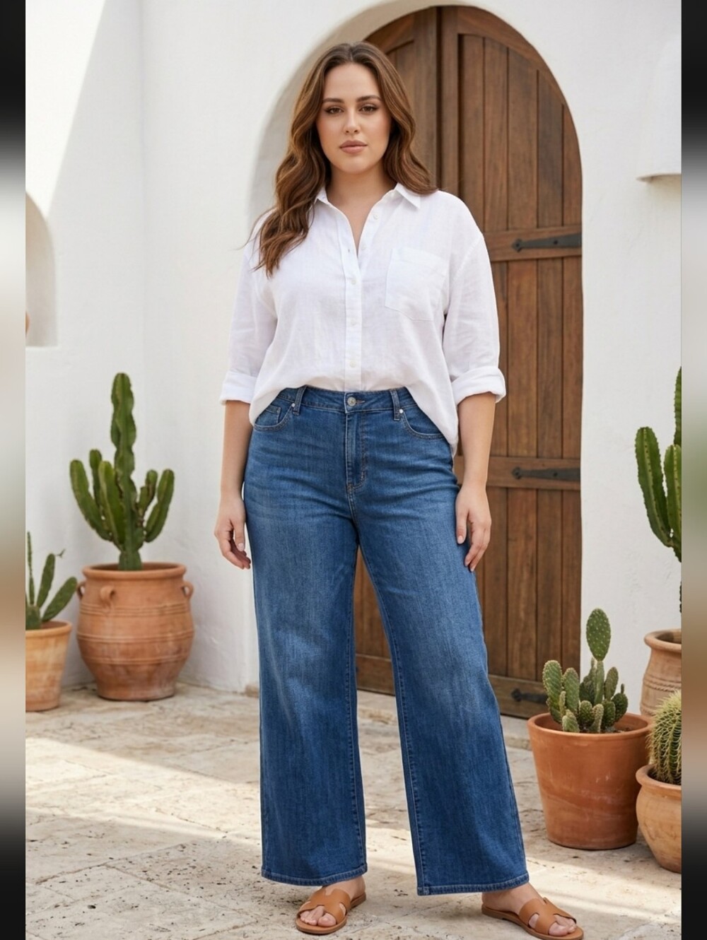 Chico's High Rise Wide Leg Jean - Picture 2 of 13
